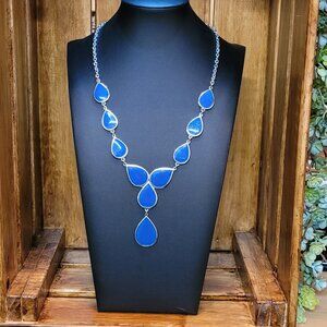 Charming Charlies Two Sided Green and Blue Necklace